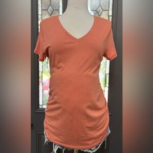 Ingrid & Isabel Maternity Women's Orange V- NeckTop